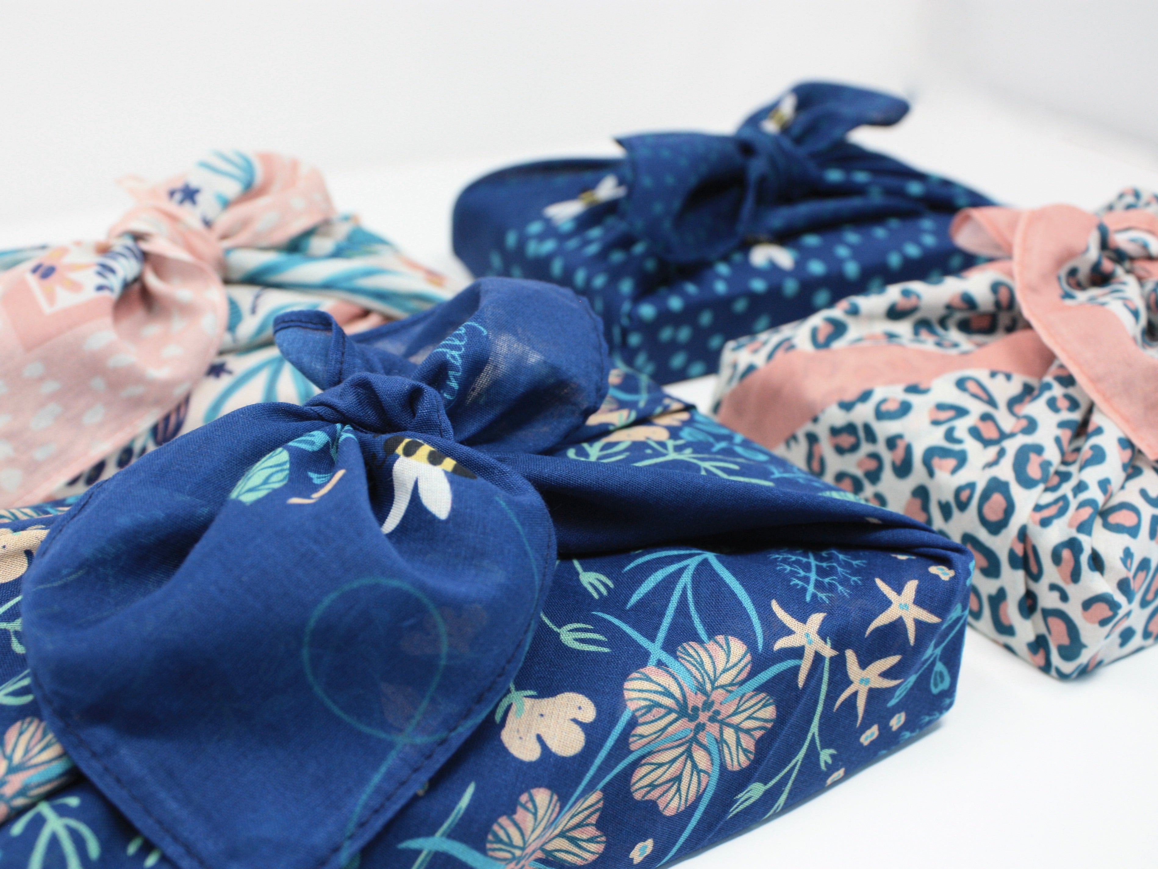 Japanese Furoshiki, 68cm × 68cm / 45cm × 45cm, Silk on sale Fabric, Wrapping Cloth, Handmade, Gift for Her, Kyoto Souvenir, Hikizome Masudori Blue