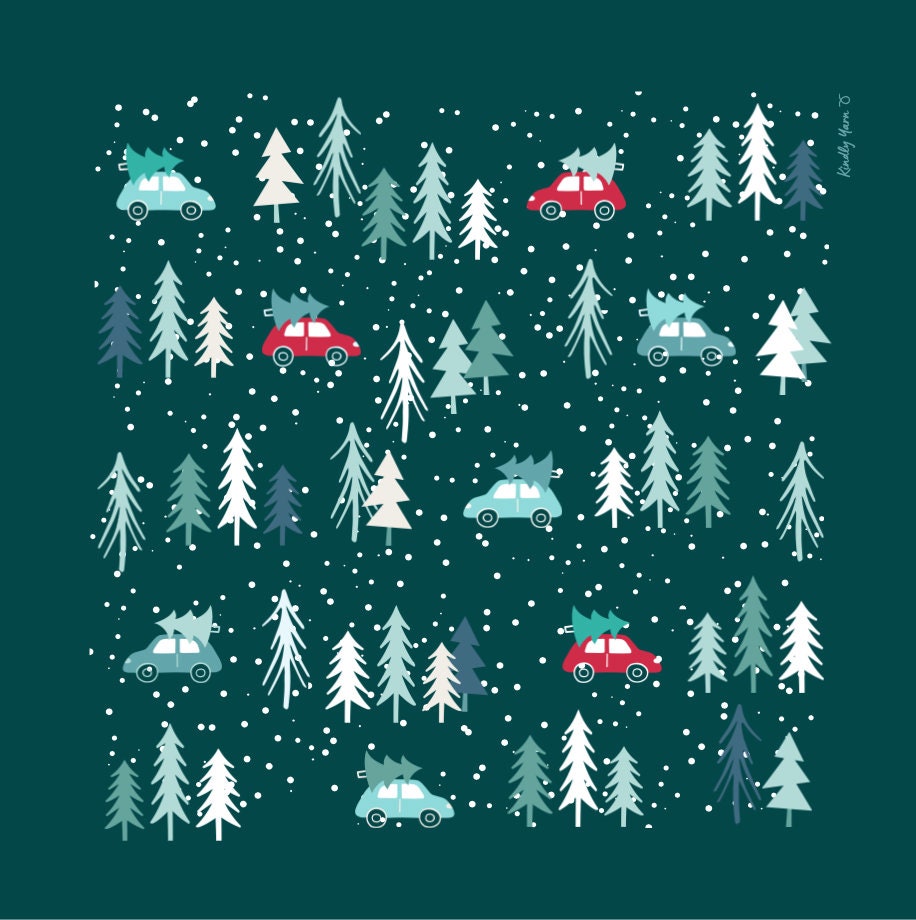 Christmas furoshiki fabric wrap - cars